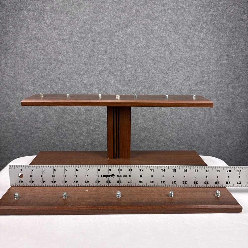 Wood Beer Tap Handle Display Stand‎ 16 Capacity Two Tier Brown Bar Rack 18 Inch